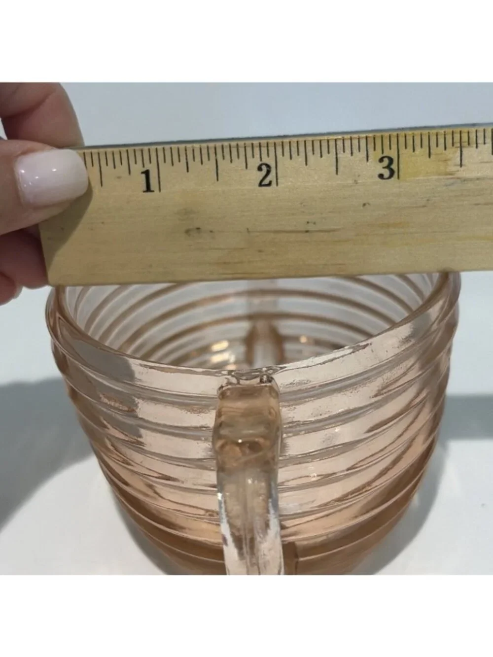 2 VTG Anchor Hocking Manhattan Double Handle Bowls Pink Depression Glass 1930s